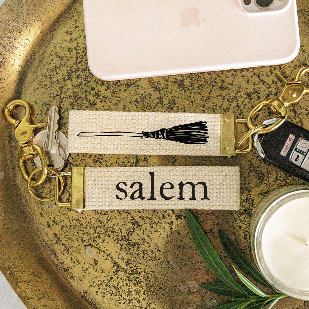 Witch Broom Personalized Keychain