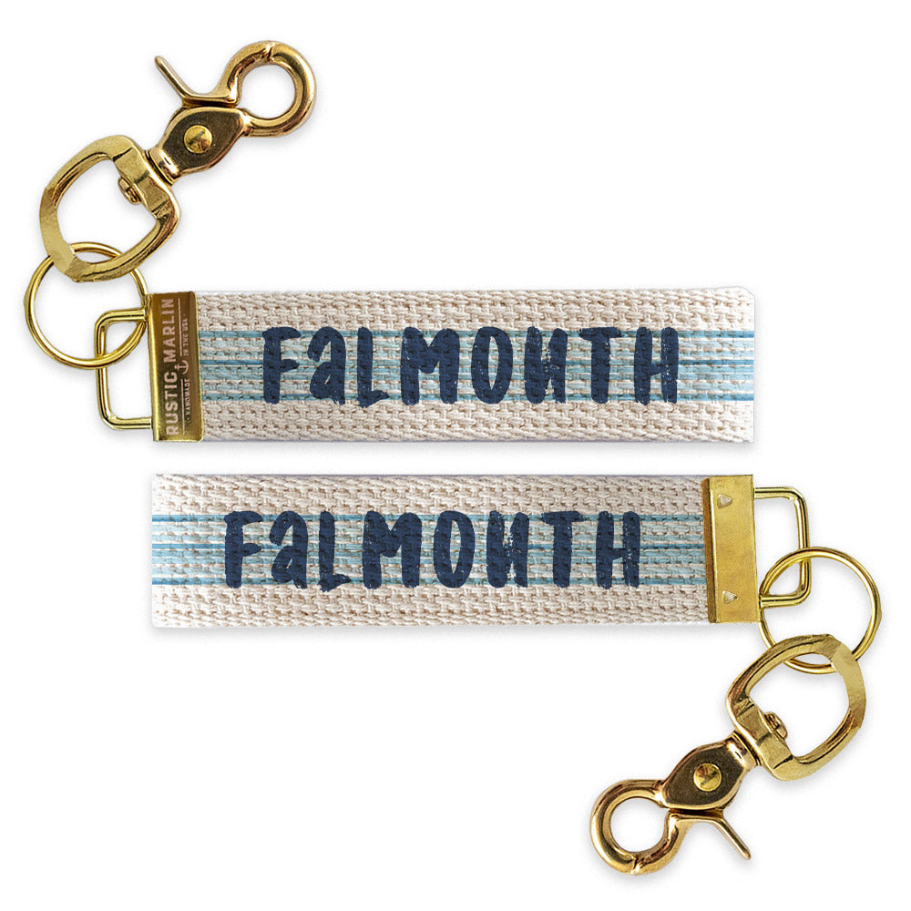 Blue Stripe Personalized Keychain
