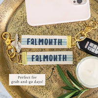 Blue Stripe Personalized Keychain