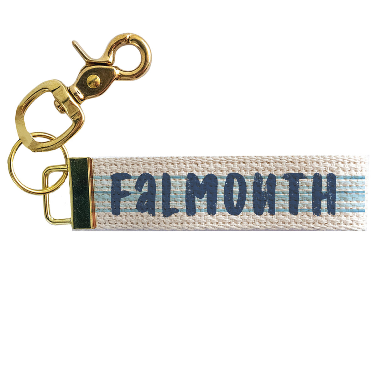 Blue Stripe Personalized Keychain