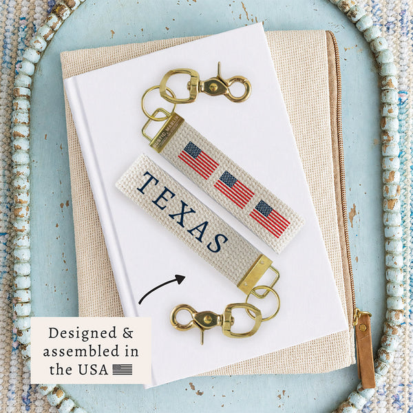 American Flags Personalized Keychain
