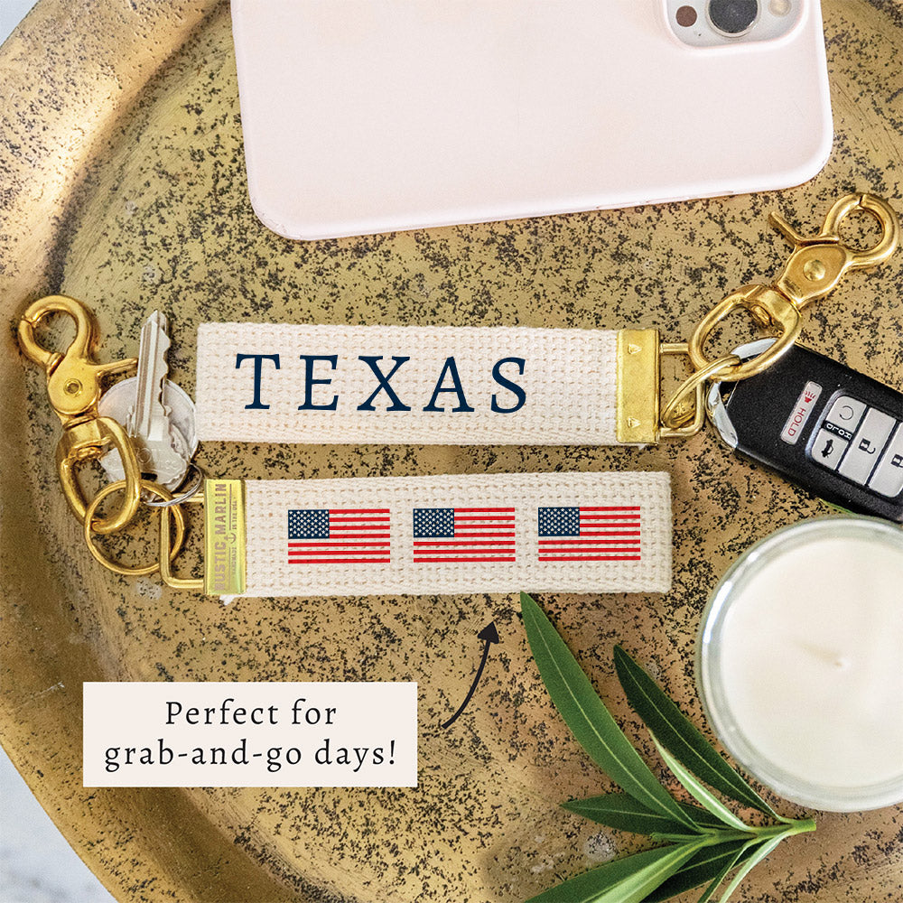 American Flags Personalized Keychain