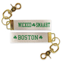 Boston Wicked Smaaht Shamrock Keychain
