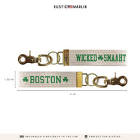 Boston Wicked Smaaht Shamrock Keychain