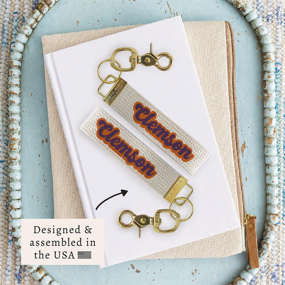 Clemson Script Keychain