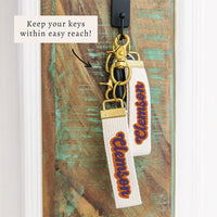Clemson Script Keychain