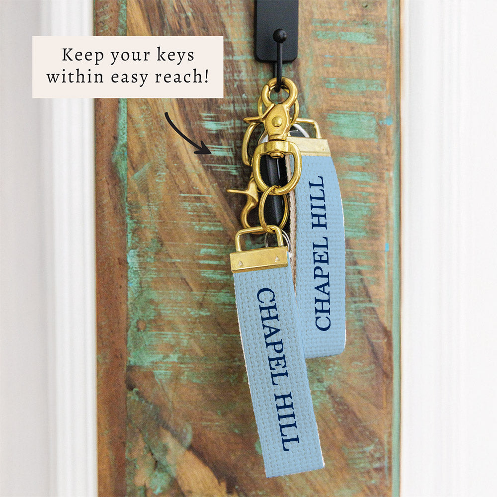 Chapel Hill Block Keychain