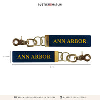 Ann Arbor Black Background Keychain