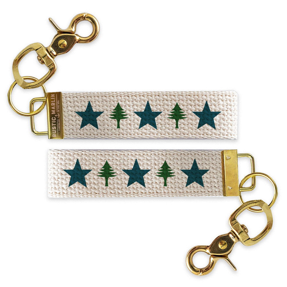 Maine Tree & Stars Keychain