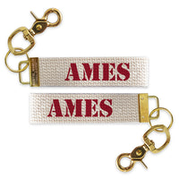 Ames Red Block Keychain