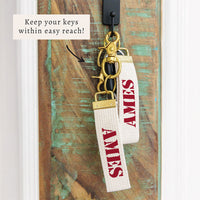 Ames Red Block Keychain