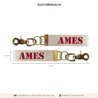 Ames Red Block Keychain