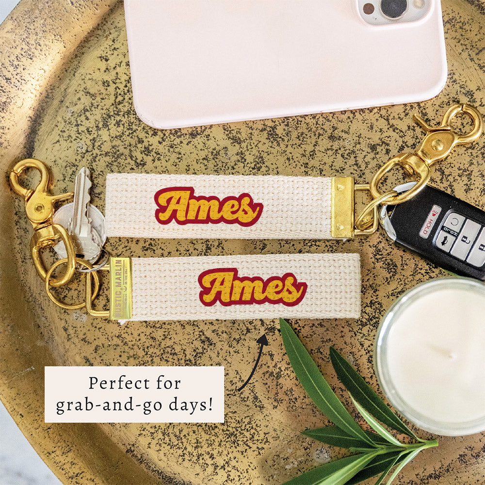 Ames Script Keychain
