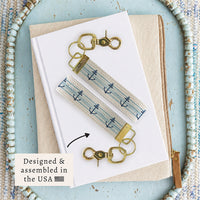Anchor Blue Ombre Stripe Keychain