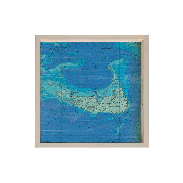 Nantucket Chart Map Serving Tray