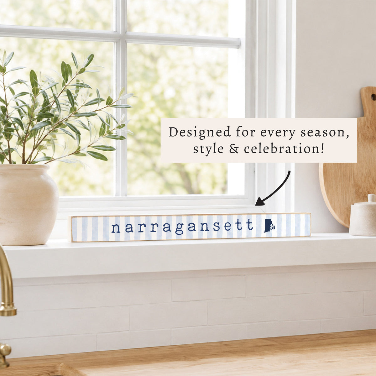 Narragansett Blue Stripe Skinny Sign