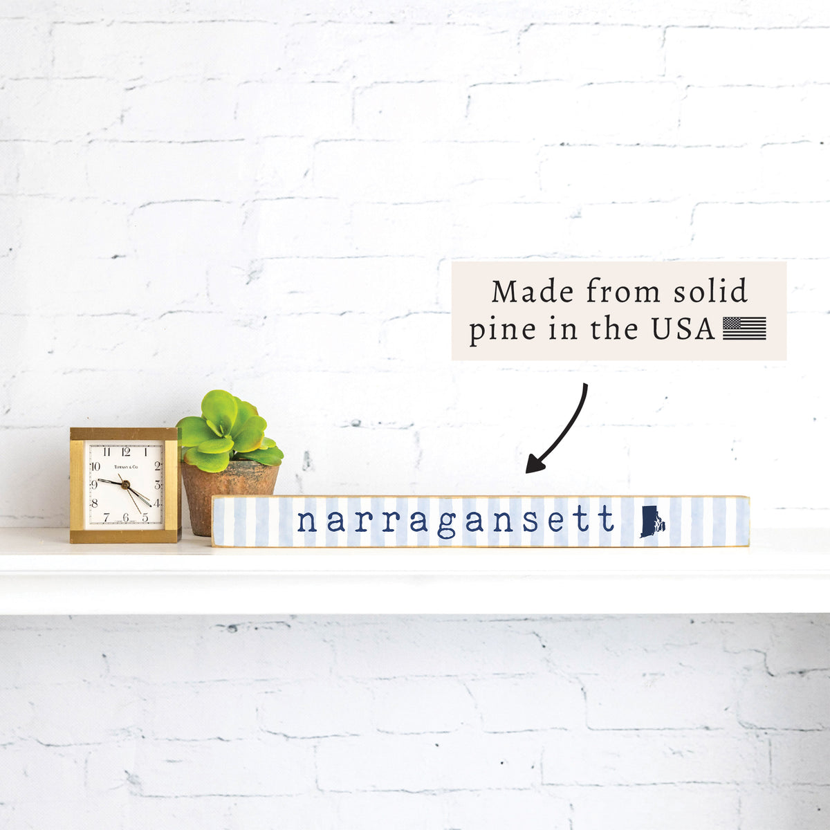 Narragansett Blue Stripe Skinny Sign
