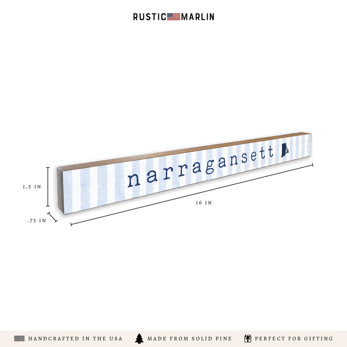 Narragansett Blue Stripe Skinny Sign