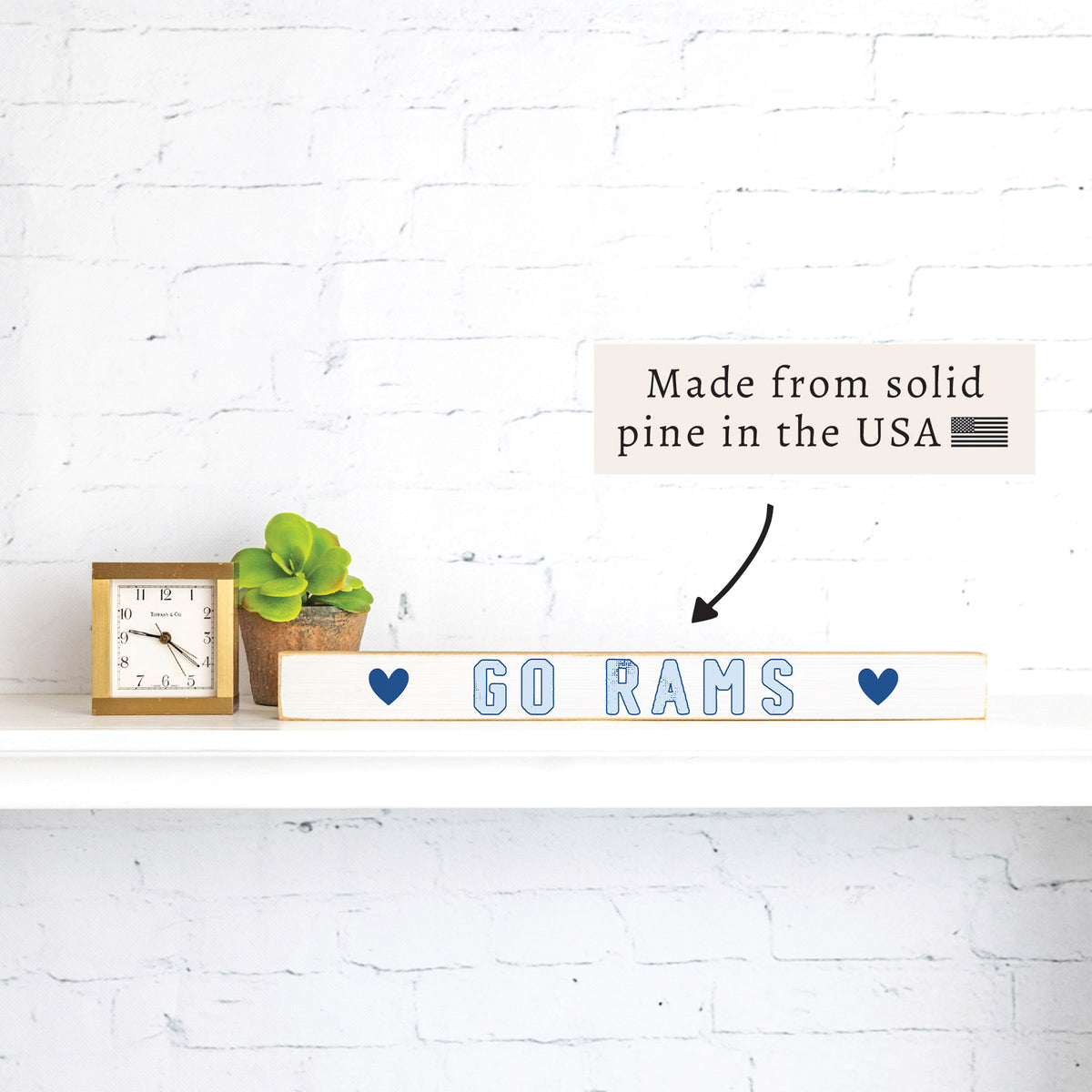 Go Rams Hearts Skinny Sign