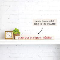 Meet Me In Boston Brick Red Skyline Skinny Sign