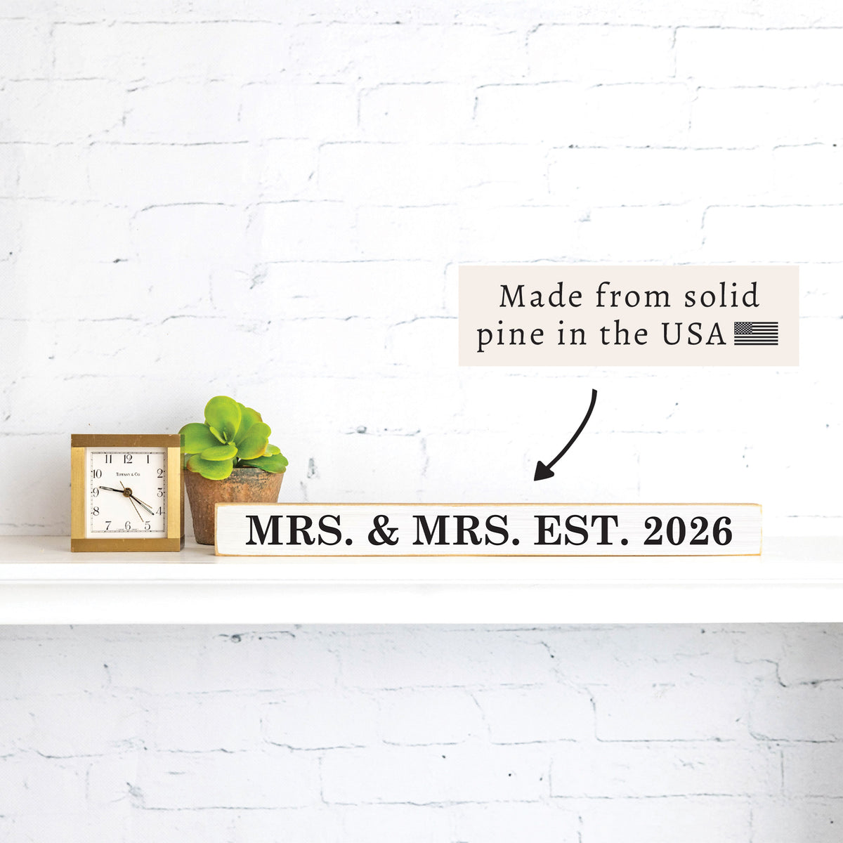 Mrs & Mrs Personalized Skinny Sign