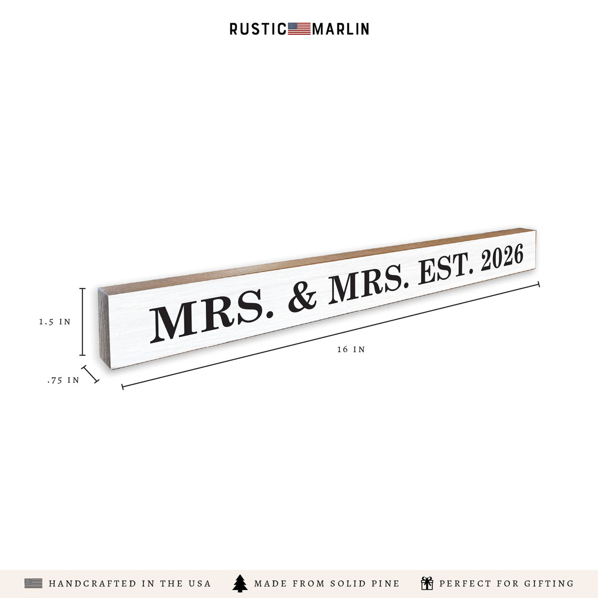 Mrs & Mrs Personalized Skinny Sign