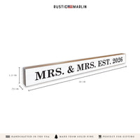 Mrs & Mrs Personalized Skinny Sign
