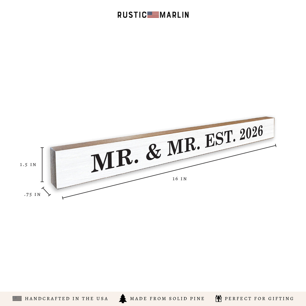 Mr & Mr Personalized Skinny Sign