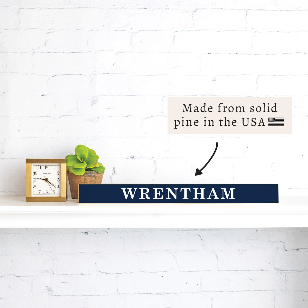 Your Word Navy/White Personalized Skinny Sign