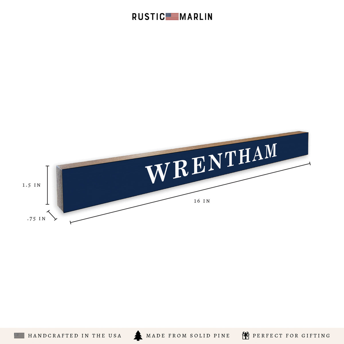 Your Word Navy/White Personalized Skinny Sign