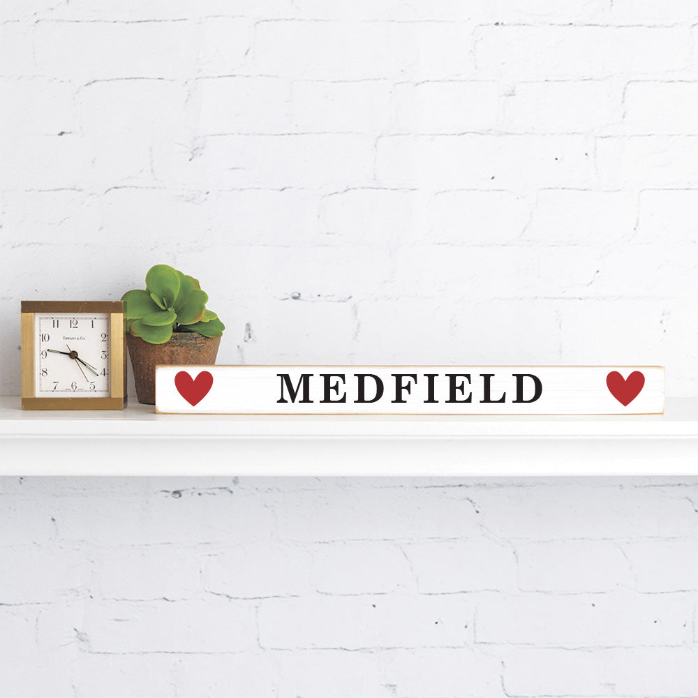 Hearts Personalized Skinny Sign