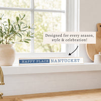 Happy Place Blue Personalized Skinny Sign