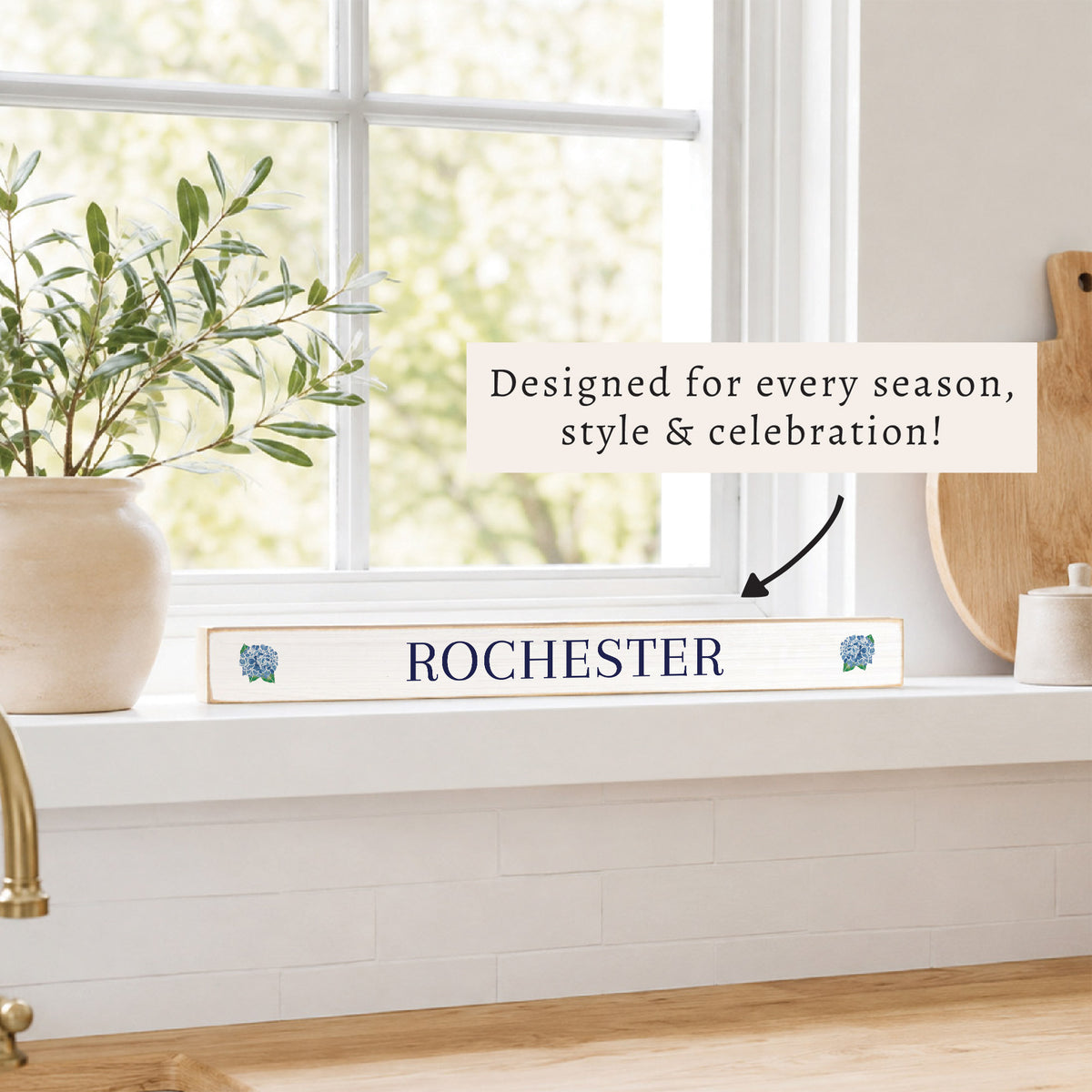 Hydrangea Personalized Skinny Sign