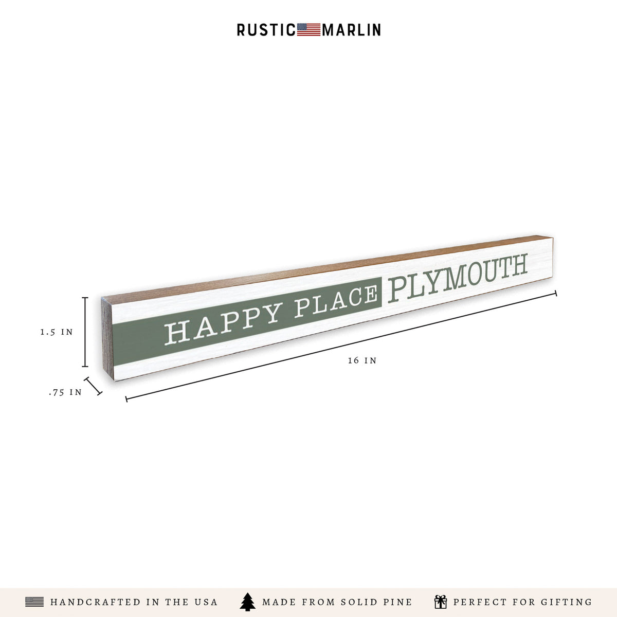 Happy Place Sage Personalized Skinny Sign