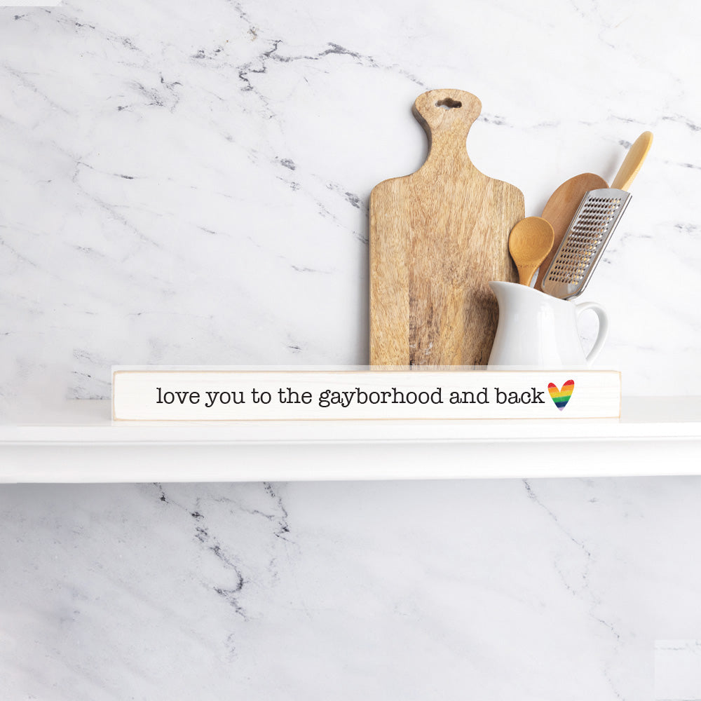 Love You To Rainbow Heart Personalized Skinny Sign