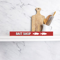 Bait Shop Bass Skinny Wooden Sign