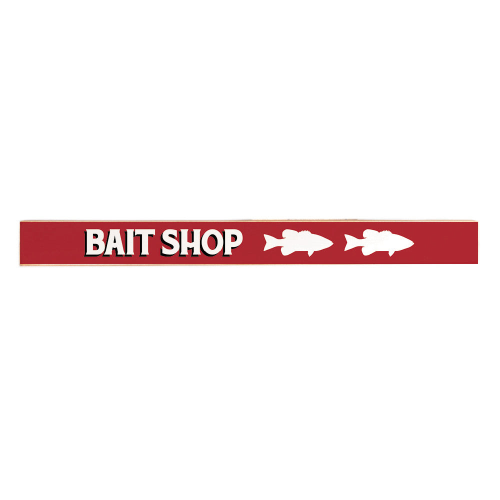 Bait Shop Bass Skinny Wooden Sign