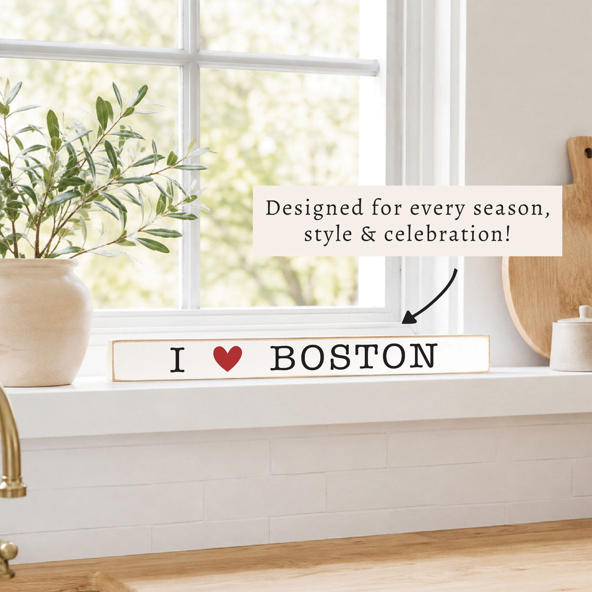 I Love Boston Skinny Sign