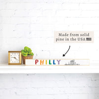 Philly Rainbow Skyline Skinny Sign