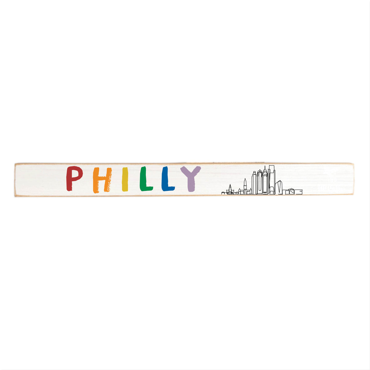 Philly Rainbow Skyline Skinny Sign