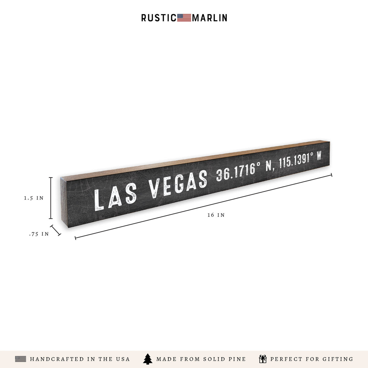 Las Vegas Charcoal Coordinates Skinny Sign