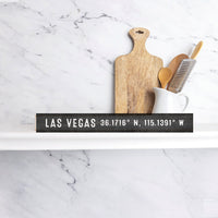 Las Vegas Coordinates In Black Skinny Sign