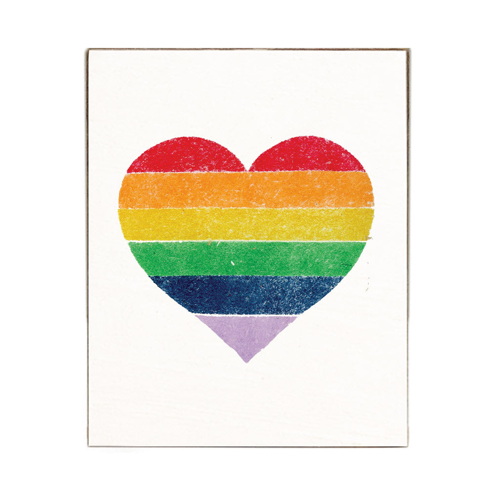 Rainbow Heart Block Sign