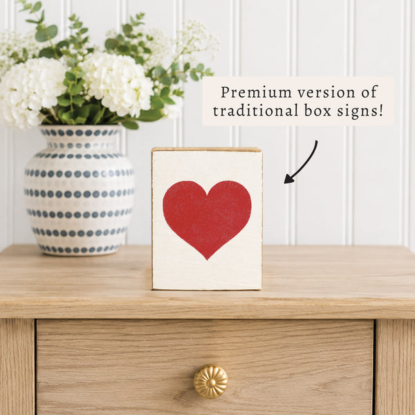 Red Heart Block Sign