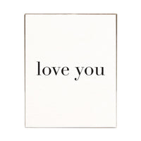 Love You Block Sign