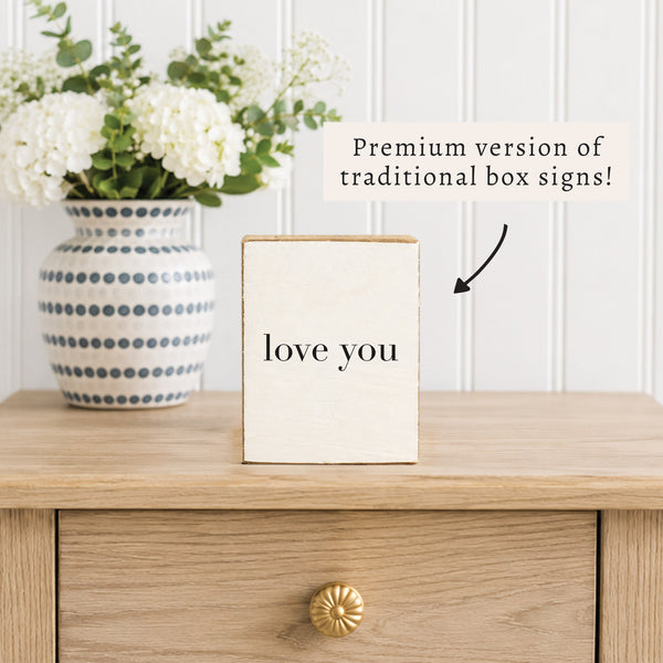 Love You Block Sign