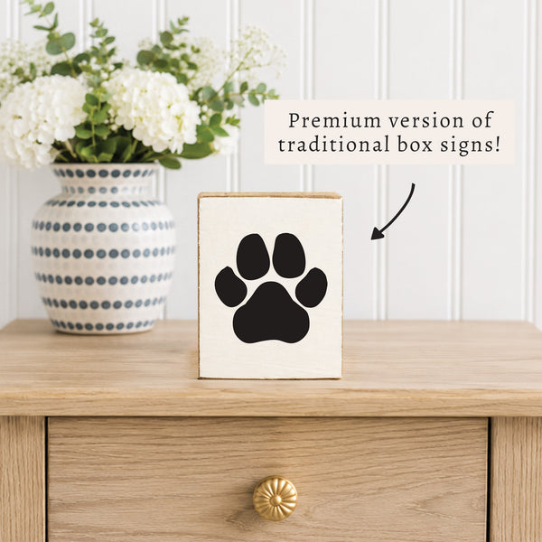 Paw Print Block Sign