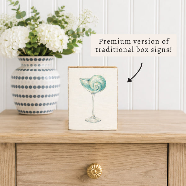 Shell Martini Block Sign