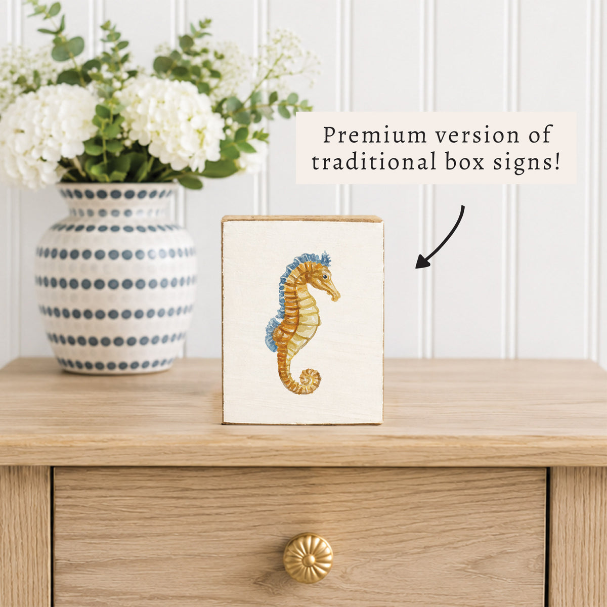 Seahorse Block Sign