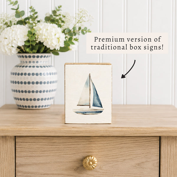 Sailboat Block Sign